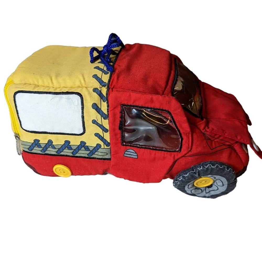 Vintage Pockets of Learning Jeep Play Set Soft Fabric Missing Tires